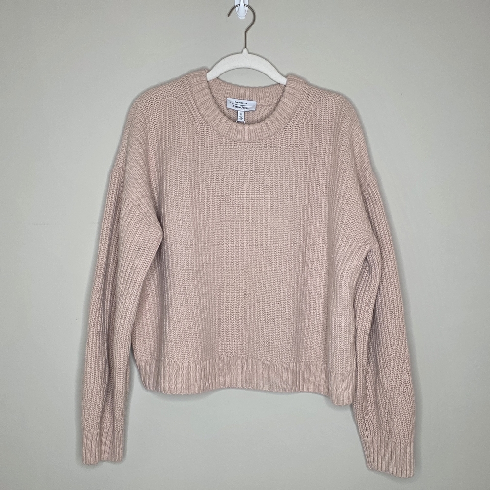 & Other Stories Beige Wool Cotton Crewneck Sweater Medium